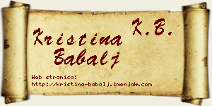 Kristina Babalj vizit kartica